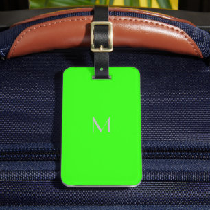 neon green - add monogram luggage tag