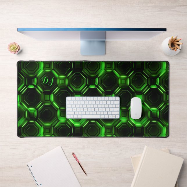 Neon Green and Black Desk Mat for Gamers (Office 1)