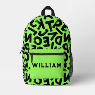 Neon Green and Black Grunge Graffiti Letters Cool