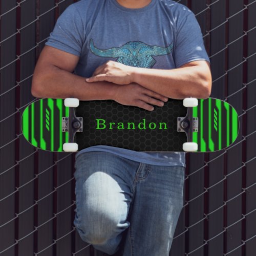 Neon Green and Black Lights Custom Skateboard