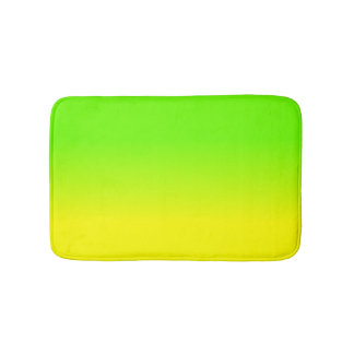 Neon Green and Neon Yellow Ombré Shade Color Fade Bath Mat