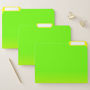 Neon Green and Neon Yellow Ombré Shade Color Fade File Folder