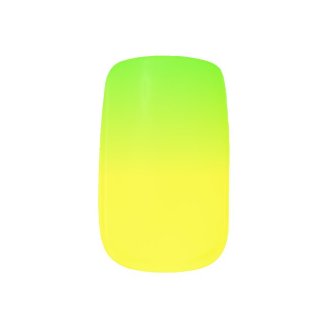 Neon Green and Neon Yellow Ombré  Shade Color Fade Minx Nail Art (Left Thumb)