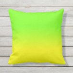 Neon Green and Neon Yellow Ombré  Shade Color Fade Outdoor Pillow<br><div class="desc">Bright sunshine neon yellow fades into an ombre blur with neon green for a flash of brightness and light</div>