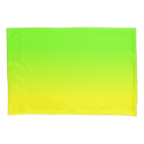 Neon Green and Neon Yellow Ombr  Shade Color Fade Pillow Case