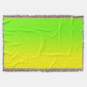 Neon Green and Neon Yellow Ombré  Shade Color Fade Throw Blanket