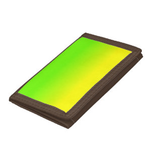 Neon Green and Neon Yellow Ombré Shade Color Fade Trifold Wallet