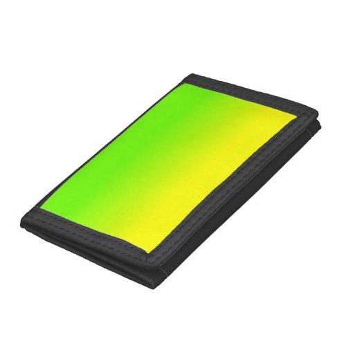 Neon Green and Neon Yellow Ombr Shade Color Fade Trifold Wallet