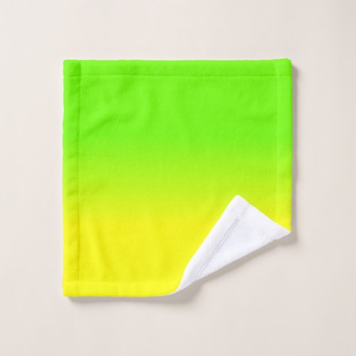 Neon Green and Neon Yellow Ombr  Shade Color Fade Wash Cloth