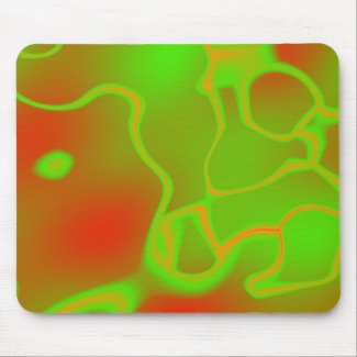Neon Green and Orange Mouse Pad