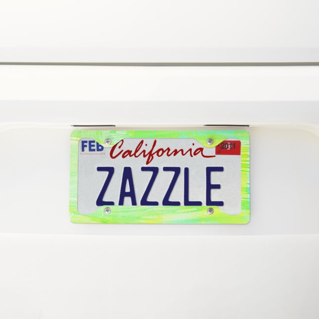 Neon Green and Yellow License Plate Frame (On Car)