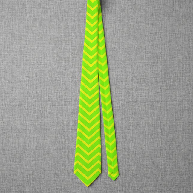 neon green and yellow zigzags neck tie (Creator Uploaded)