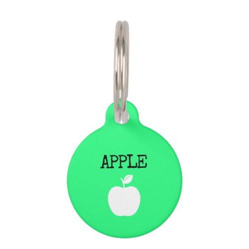Neon Green Apple Pet ID Tag