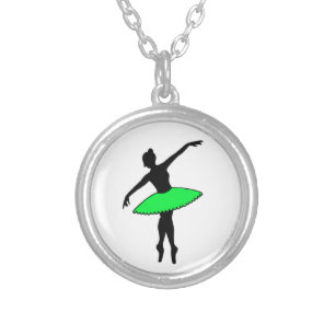Neon Green Ballerina Ballet Dancer Dance Necklace