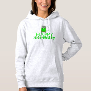 Neon Green Beer Blurred Happy St. Patrick's Day Hoodie