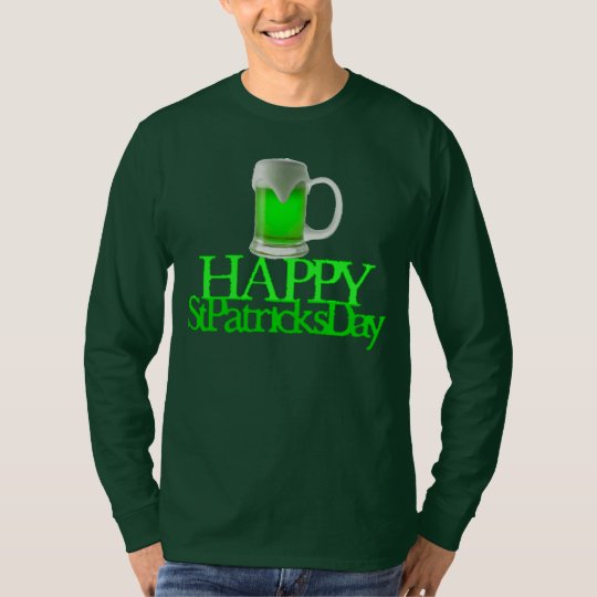 Neon Green Beer Blurred Happy St. Patrick's Day T-Shirt
