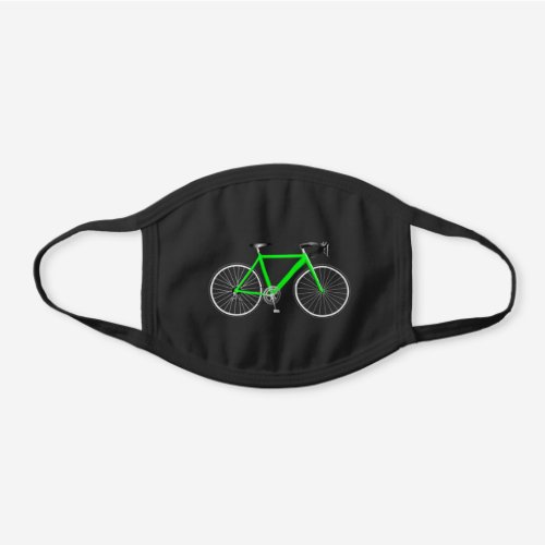 neon green bicycle black cotton face mask