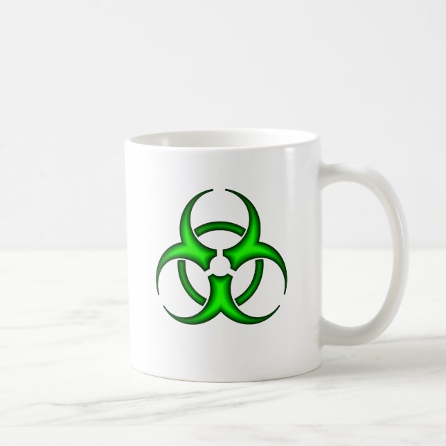 Neon Green Biohazard Symbol Mug (Right)