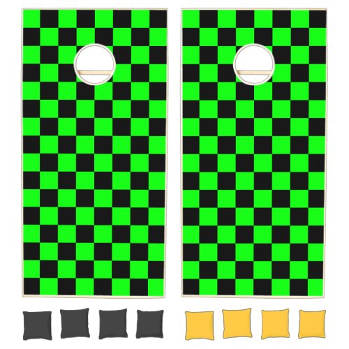 Neon Green & Black Checker