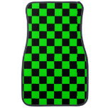 Neon Green Black Checkers Car Floor Mat at Zazzle