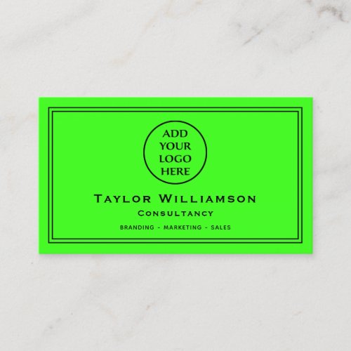 Neon Green Black Corporate Company Business Logo Business Card