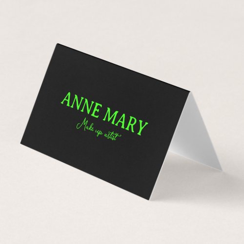 Neon Green Black Custom Color Make Up Artist 2023 Business Card