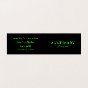 Neon Green Black Custom Color Make Up Artist Cool Business Card