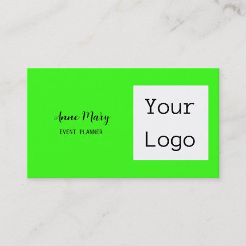 Neon Green Black Custom Color Text Photo Your Logo Business Card