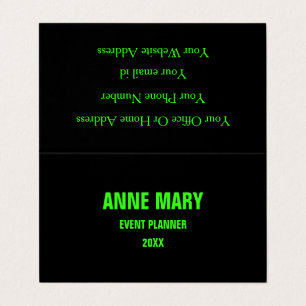 Neon Green Black Custom Color Weddings Modern 2023 Business Card