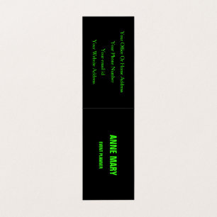 Neon Green Black Custom Color Weddings Modern Cool Business Card