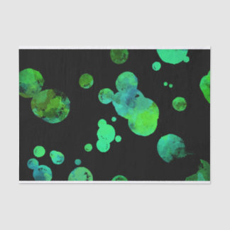 Neon green & black polka dot / bubbles tissue paper