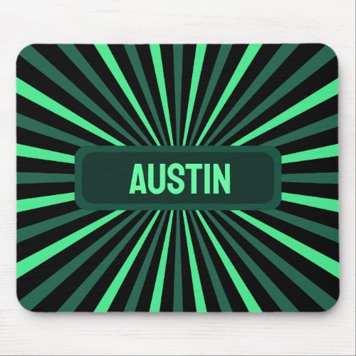 Neon Green  Black Psychedelic Spiral Custom Mouse Pad