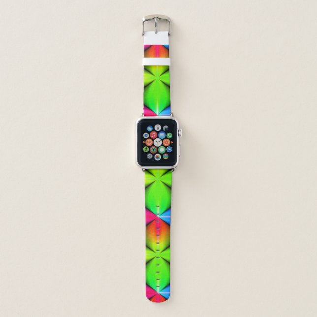 NEON Green Blue and Pink Black Hole Apple Watch Band (Front)