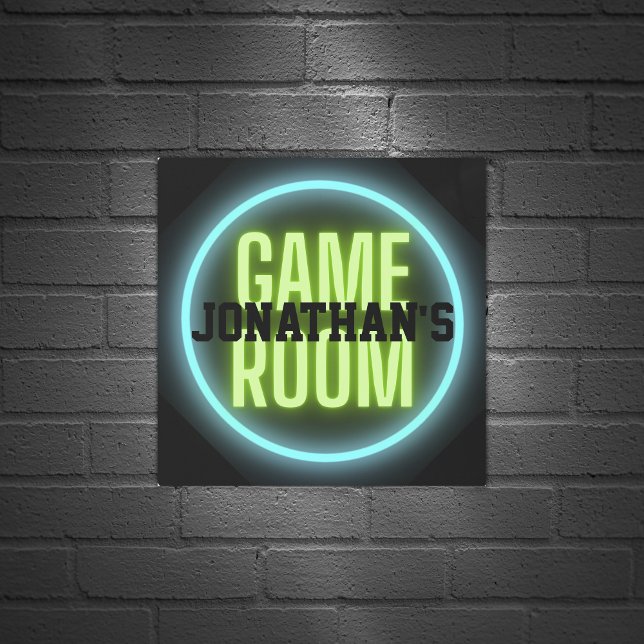Neon Green Blue Game Room Gaming Sign (Creator Uploaded)