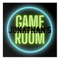 Neon Green Blue Game Room Gaming Sign