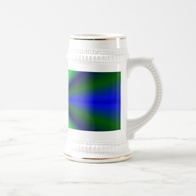 Neon Green Blue Rainbow Beer Stein (Right)