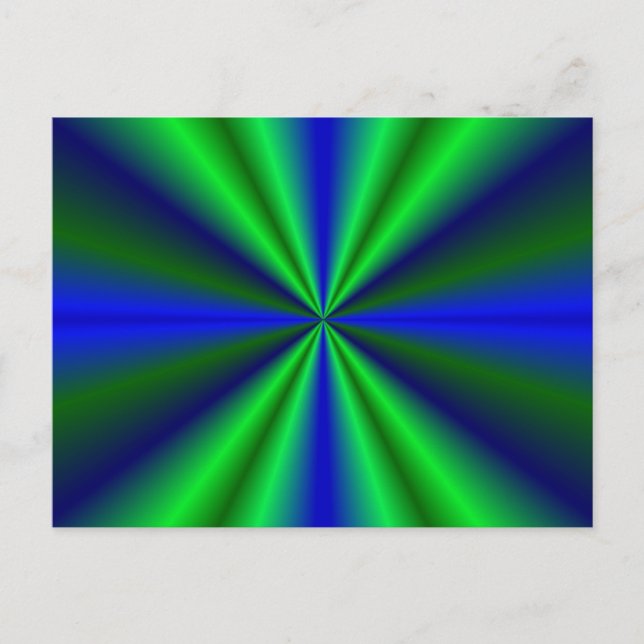 Neon Green Blue Rainbow Postcard (Front)