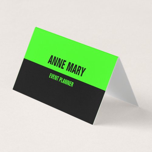 Neon Green Bright Colorful Double Color Custom  Business Card