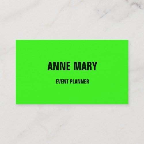 Neon Green Bright Colorful Wedding Event  2023 Business Card