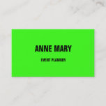 Neon Green Bright Colorful Wedding Event  2025 Business Card