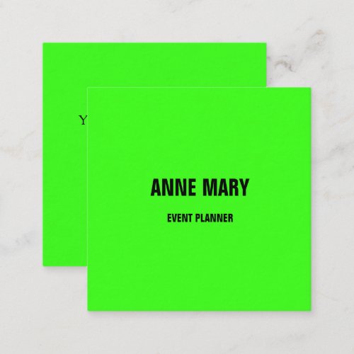 Neon Green Bright Colorful Wedding Event Custom Appointment Card