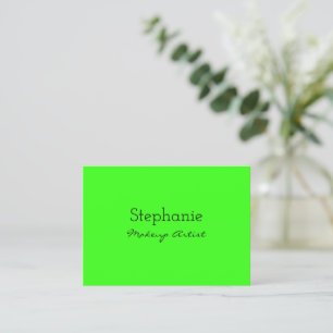 Neon Green Bright Makeup Artist Salon Colorful Business Card
