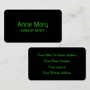 Neon Green Bright Script Makeup Artist Salon 2024 Business Card
