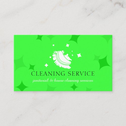 Neon Green Bubble Housekeeper Cleaning Washing Business Card