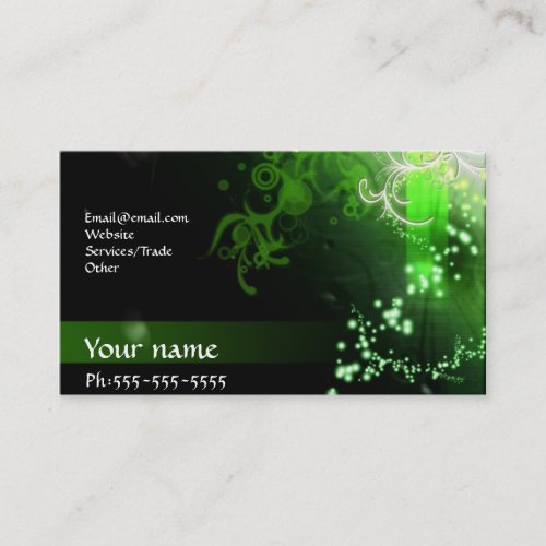 Neon green business card
