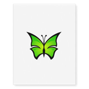 Neon Green Butterfly Temporary Tattoos