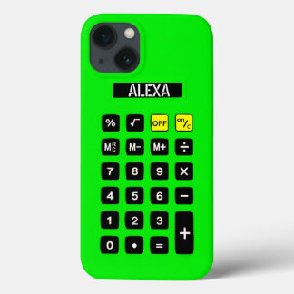 Neon Green Calculator with Keypad iPhone 13 Case