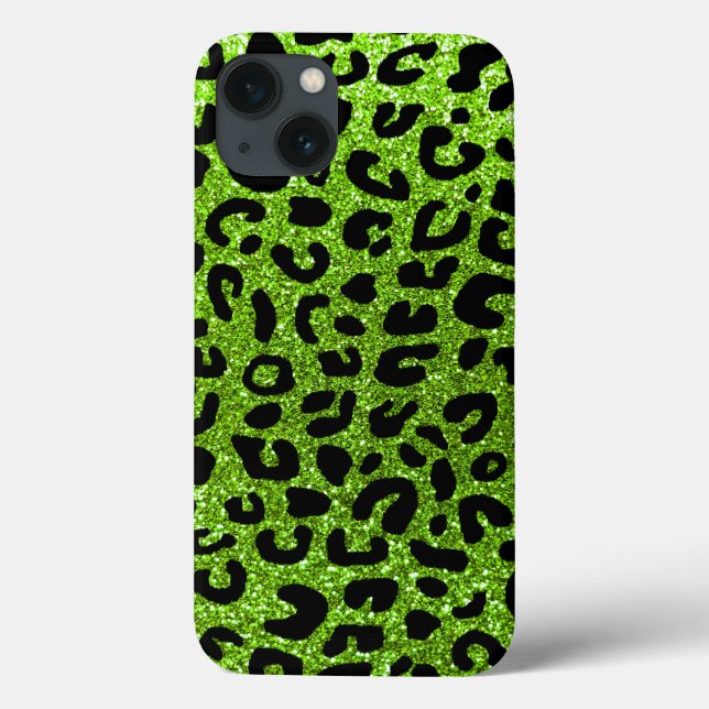 Neon green cheetah print pattern Case-Mate iPhone case (Back)