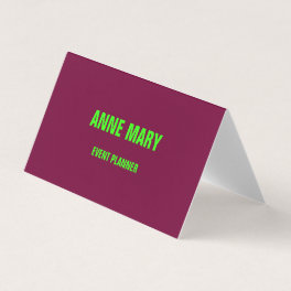 Neon Green Cherry Purple Custom Color Weddings Business Card