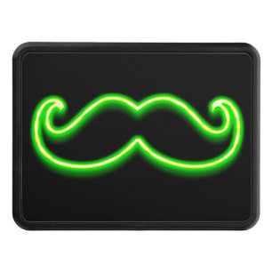 Neon Green Classic Mustache on Hitch Print Tow Hitch Cover
